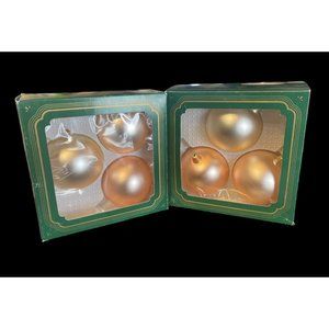 Vintage Kurt S. Alder Light Peach? Christmas Ball Glass Ornaments Lot Of 2